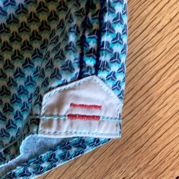 2/$20 Tranquility Mayhem cottonpoly blend young men’s turquoise print but… - Picture 4 of 12